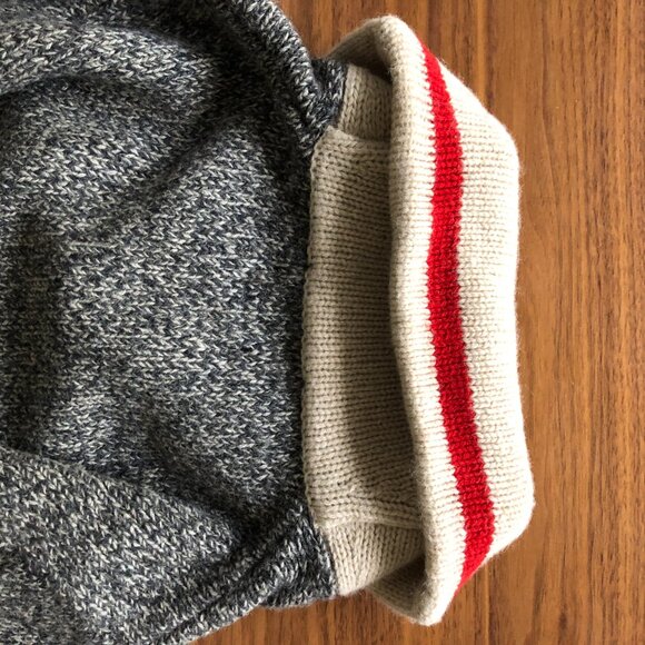 Polo Ralph Lauren Wool  'Sock Monkey' Sweater Small Heather Grey Shawl Collar - Picture 4 of 6